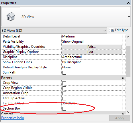 Section box properties